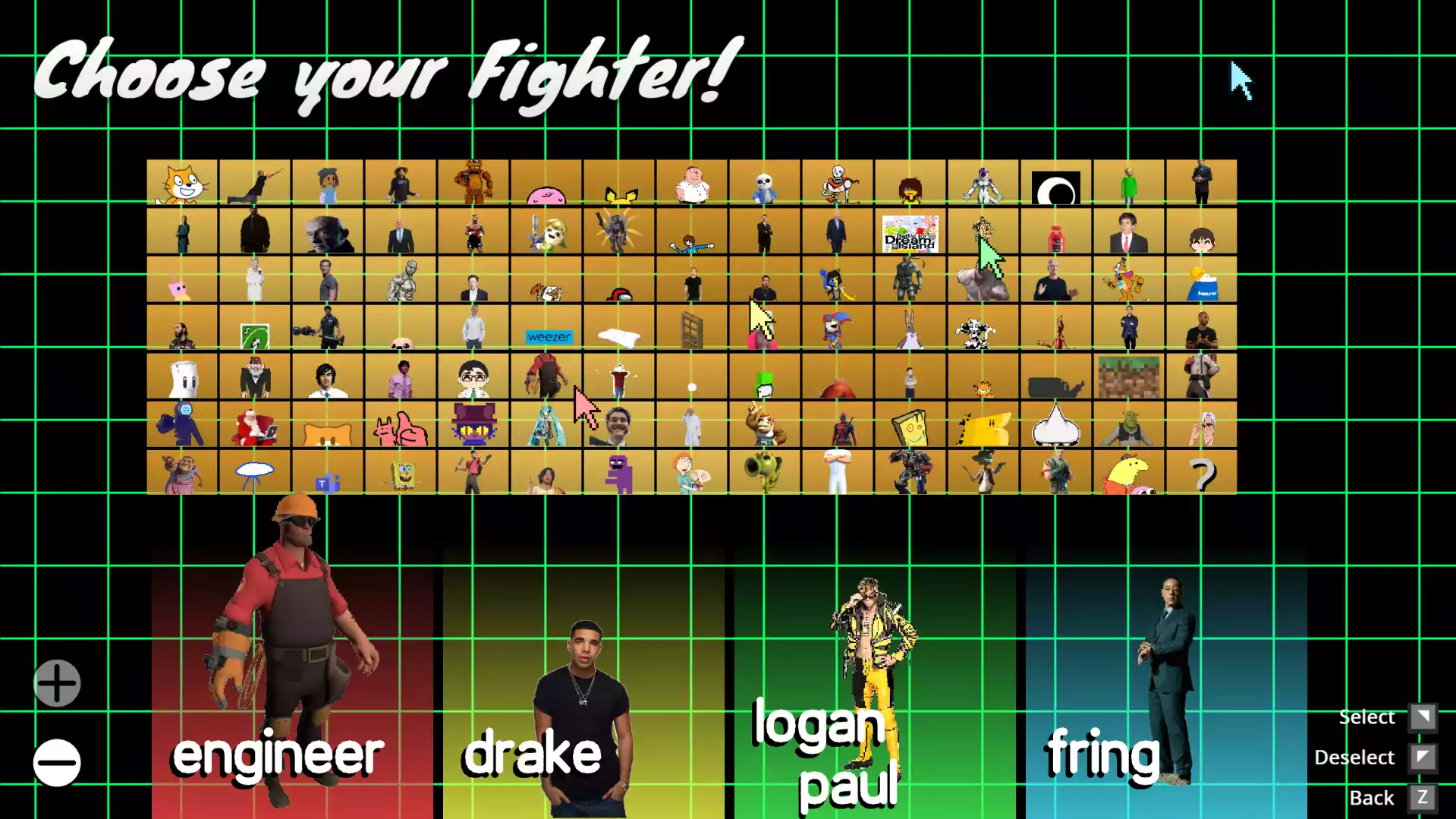 character select screen